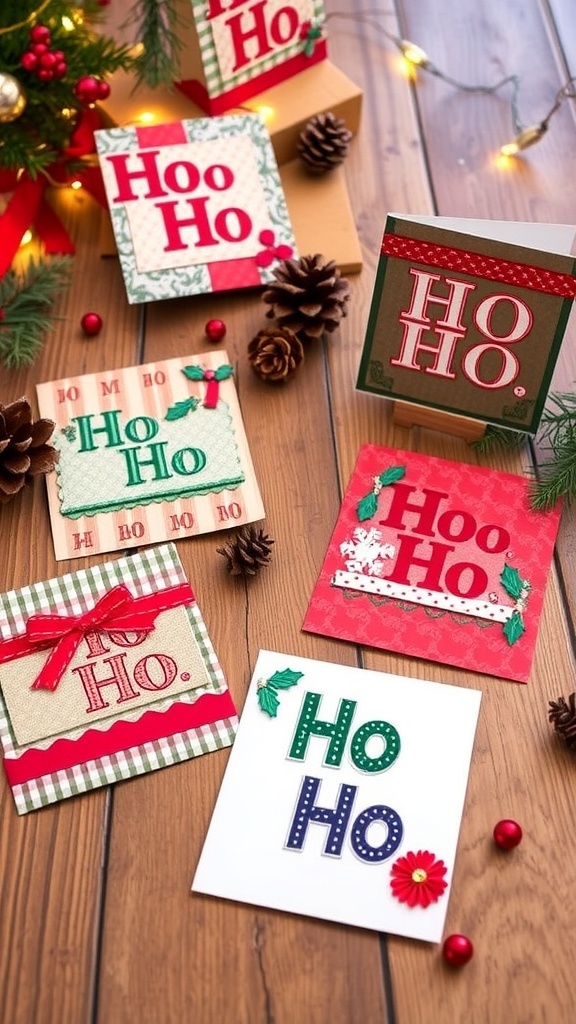 Handmade Christmas cards with 